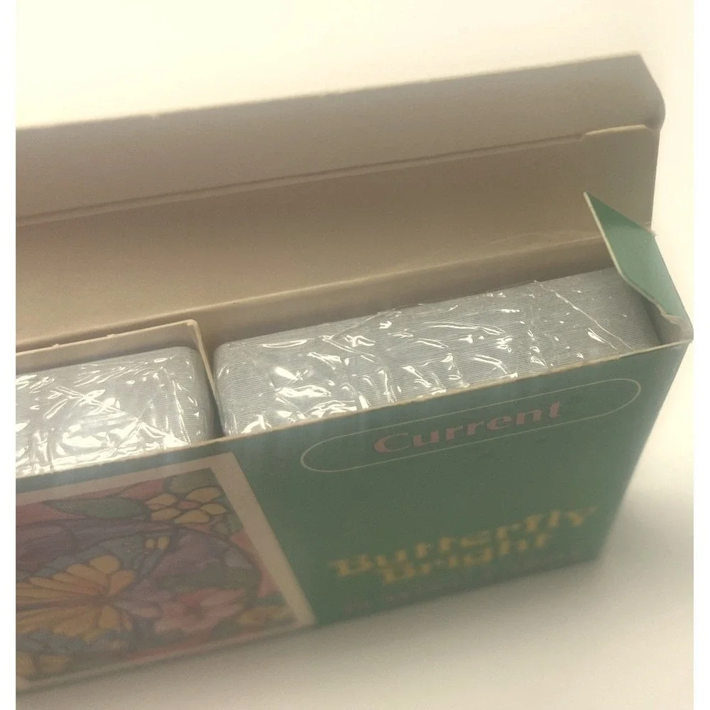 Current Inc. Playing Cards Butterfly Bright Stained Glass Style Vintage 1980